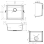 Single Bowl Undermount Black Granite Composite Kitchen Sink - Enza Madison