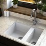 1.5 Bowl Undermount White Granite Composite Kitchen Sink Reversible - Enza Madison