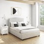 French Grey Upholstered Double Ottoman Bed - Maeva