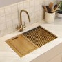 Brushed Brass Undermount Kitchen Workstation Sink Unit & Accessories - Mae