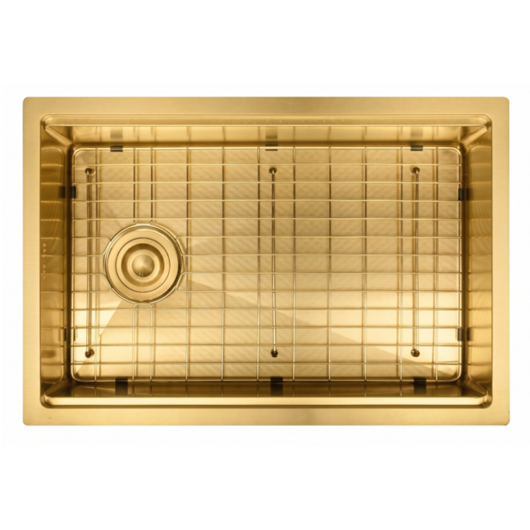 Brushed Brass Undermount Kitchen Workstation Sink Unit & Accessories - Mae