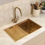 Brushed Brass Undermount Kitchen Workstation Sink Unit & Accessories - Mae