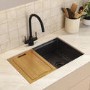 Black Undermount Kitchen Workstation Sink Unit & Accessories - Mae