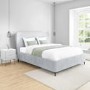 Light Grey Velvet Double Ottoman Bed with Legs - Margot