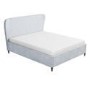 Light Grey Velvet Double Ottoman Bed with Legs - Margot