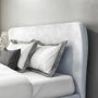 Light Grey Velvet Double Ottoman Bed with Legs - Margot