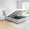 Light Grey Velvet King Size Ottoman Bed with Legs - Margot