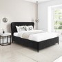 Dark Grey Velvet King Size Ottoman Bed with Legs - Margot