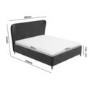 Dark Grey Velvet King Size Ottoman Bed with Legs - Margot