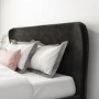 Dark Grey Velvet King Size Ottoman Bed with Legs - Margot