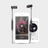 Wireless Magnetic Bluetooth Hands-free Earphones In Black With NEW Magnetic On/Off Controls Like Beats X 