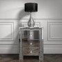 Mariah Crushed Diamond Mirrored Bedside Table in Silver