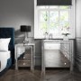 Mariah Crushed Diamond Mirrored Bedside Table in Silver