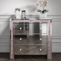 Mariah Crush Diamond Mirror Chest of Drawers in Pink