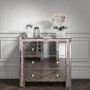 Mariah Crush Diamond Mirror Chest of Drawers in Pink