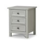 Grey Painted 3 Drawer Bedside Table - Maine - Julian Bowen