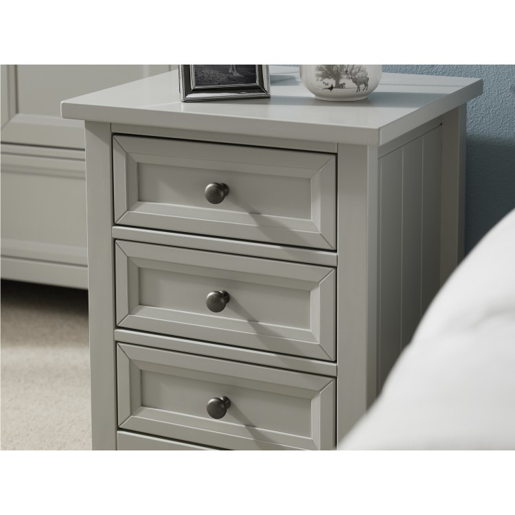 Grey Painted 3 Drawer Bedside Table - Maine - Julian Bowen