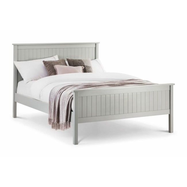 Grey Wooden King Size Bed Frame with Footboard - Maine - Julian Bowen