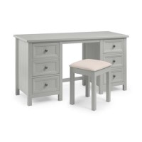 Grey Painted Dressing Table with 6 Drawers - Maine - Julian Bowen