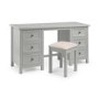 Grey Painted Dressing Table with 6 Drawers - Maine - Julian Bowen