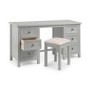 Grey Painted Dressing Table with 6 Drawers - Maine - Julian Bowen