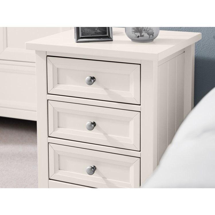 White Painted 3 Drawer Bedside Table - Maine - Julian Bowen