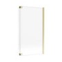 GRADE A1 - Brushed Brass Hinged L Shape Shower Bath Screen 1450 x 955mm - Maia