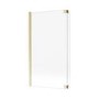 GRADE A1 - Brushed Brass Hinged L Shape Shower Bath Screen 1450 x 955mm - Maia