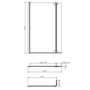 GRADE A1 - Brushed Brass Hinged L Shape Shower Bath Screen 1450 x 955mm - Maia