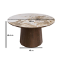 Neutral Ceramic Round Walnut Coffee Table and Sofa Table - Malia