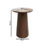 Round Walnut and Neutral Marble Effect Side Table - Malia