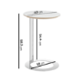 Round Side Table with White Marble Effect and Chrome Base - Malia