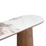 Walnut and Marble Effect Console Table with Flared Legs - Malia