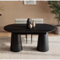 MAL012 Large Black Wooden Extendable Dining Table - Seats 4 - 6 - Malia