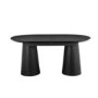 Large Black Wooden Extendable Dining Table - Seats 4 - 6 - Malia