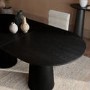 Large Black Wooden Extendable Dining Table - Seats 4 - 6 - Malia