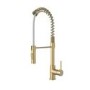Brushed Brass Single Lever Pull Out Dual Spray Monobloc Kitchen Mixer Tap - Enza Malvern