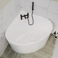 Freestanding Double Ended Small Round Corner Bath 1000 x 1000mm - Malta Freestanding Double Ended Small Round Corner Bath 1000 x 1000mm - Malta