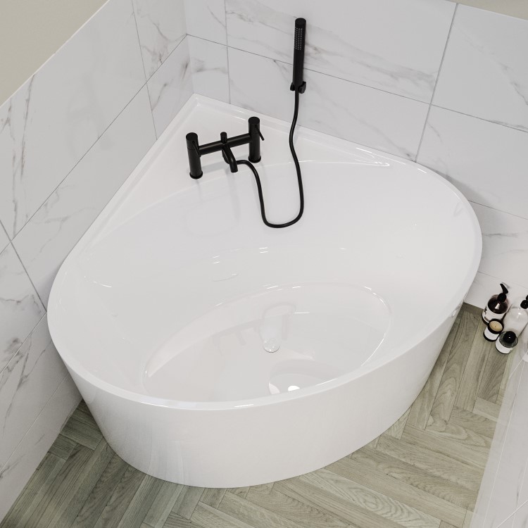 Freestanding Double Ended Small Round Corner Bath 1000 x 1000mm - Malta