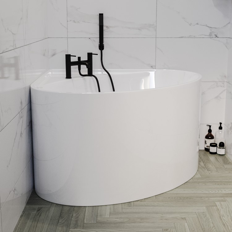 Freestanding Double Ended Small Round Corner Bath 1000 x 1000mm - Malta