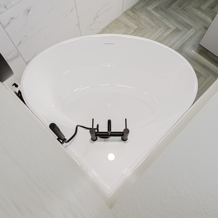 Freestanding Double Ended Small Round Corner Bath 1000 x 1000mm - Malta