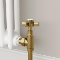 MAN-AG-1BB Maesta Brushed Brass Traditional Manual Angled Radiator Valves (pair)