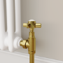Maesta Brushed Brass Traditional Manual Angled Radiator Valves (pair)