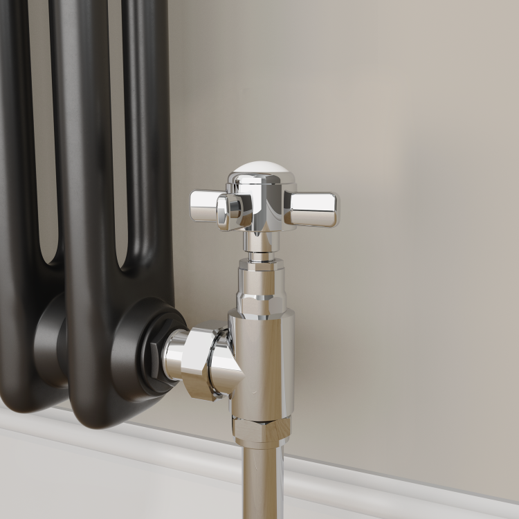 Maesta Chrome Traditional Manual Angled Radiator Valves (pair)