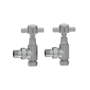 Maesta Chrome Traditional Manual Angled Radiator Valves (pair)