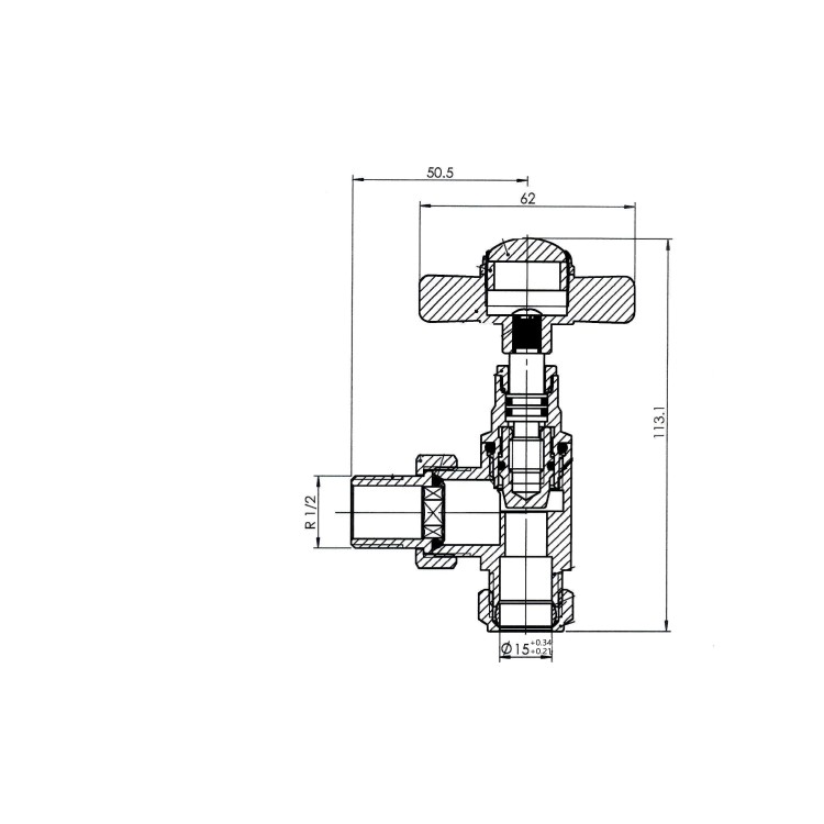 Maesta Chrome Traditional Manual Angled Radiator Valves (pair)