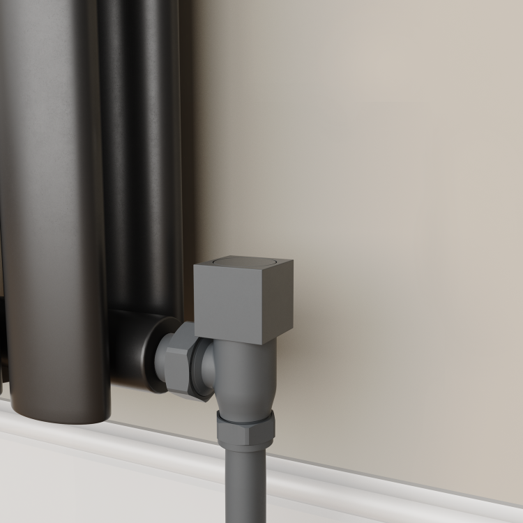 Elego Anthracite Gray Modern Manual Angled Radiator Valves (pair)