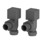 Elego Anthracite Gray Modern Manual Angled Radiator Valves (pair)