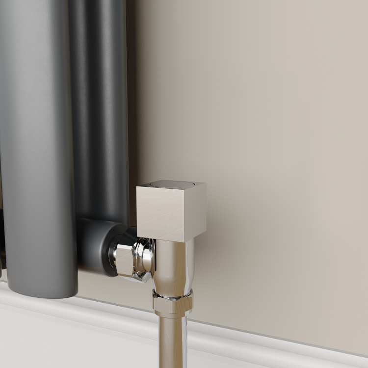 Elego Chrome Modern Manual Angled Radiator Valves (pair)