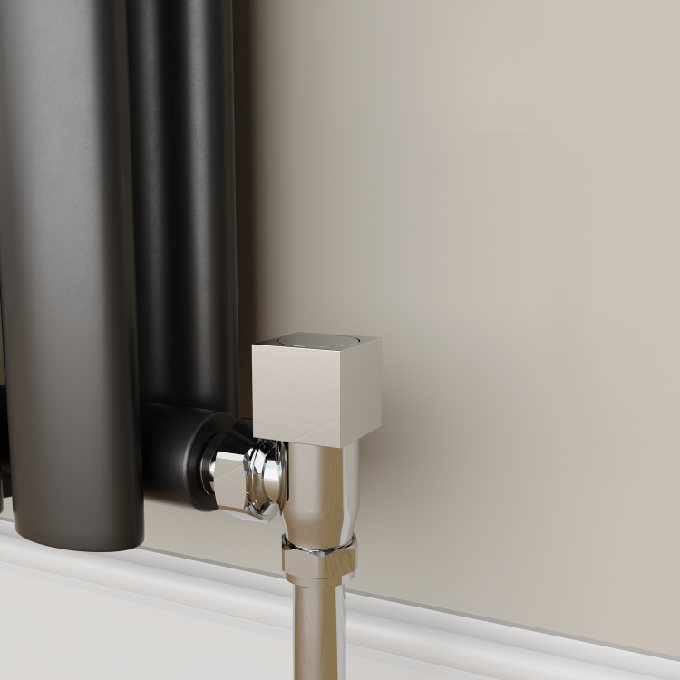 Elego Chrome Modern Manual Angled Radiator Valves (pair)